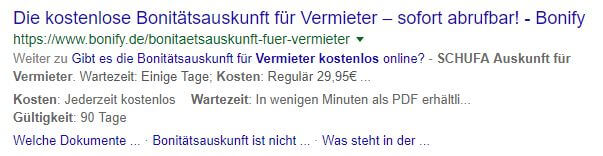 Tabellen Snippet SEO 2019