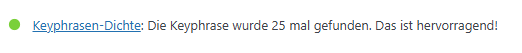 keyworddichte ok laut yoast plugin